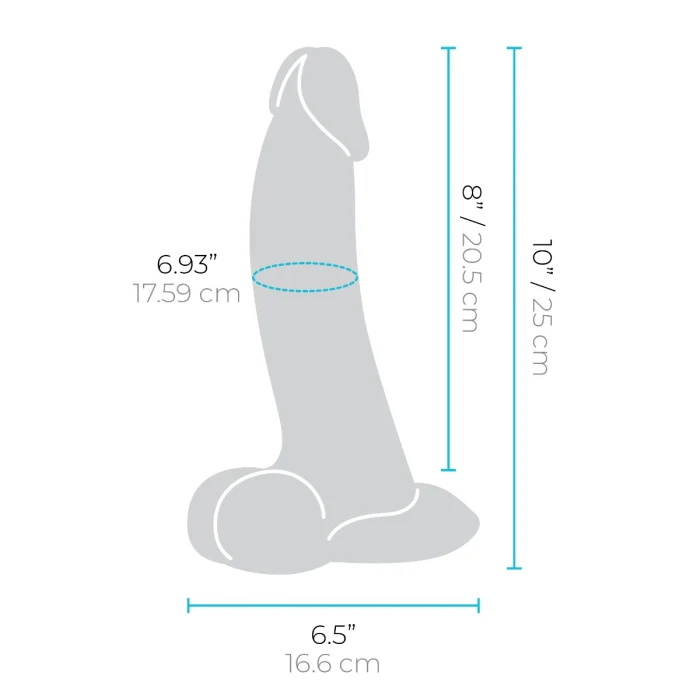 b-Vibe Slipskin 10" Realistic Silicone Dildo in Curvy Brown - Image 4