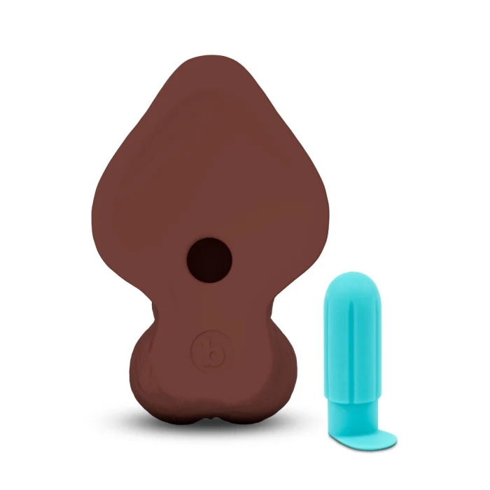 b-Vibe Slipskin 10" Realistic Silicone Dildo in Curvy Brown - Image 5