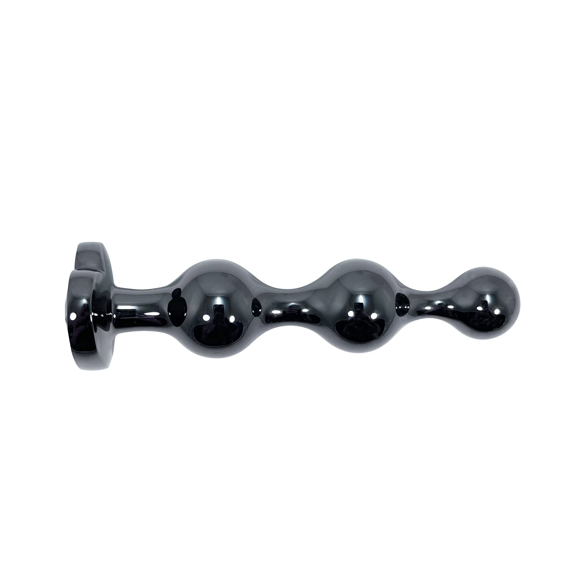 Carbon Jeweled Beaded Medium Plug by Fetish Pleasure Play in Black - Image 2