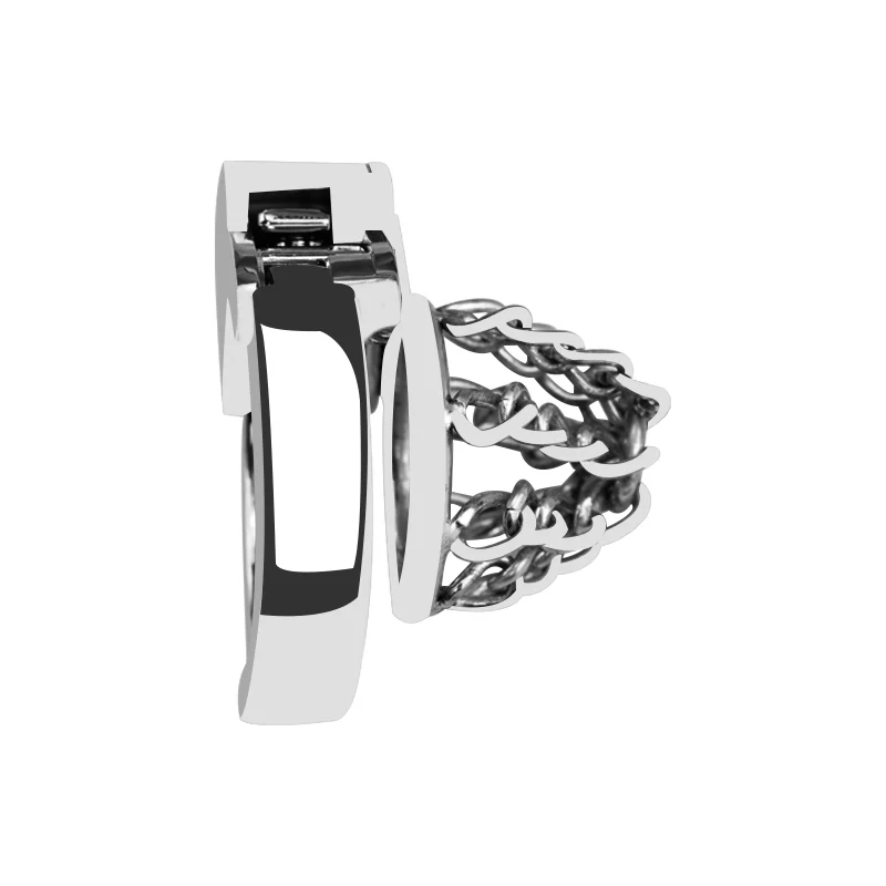 Chained Adjustable Ring Metal Cock Cage by Metal Pleasure Play - Image 3