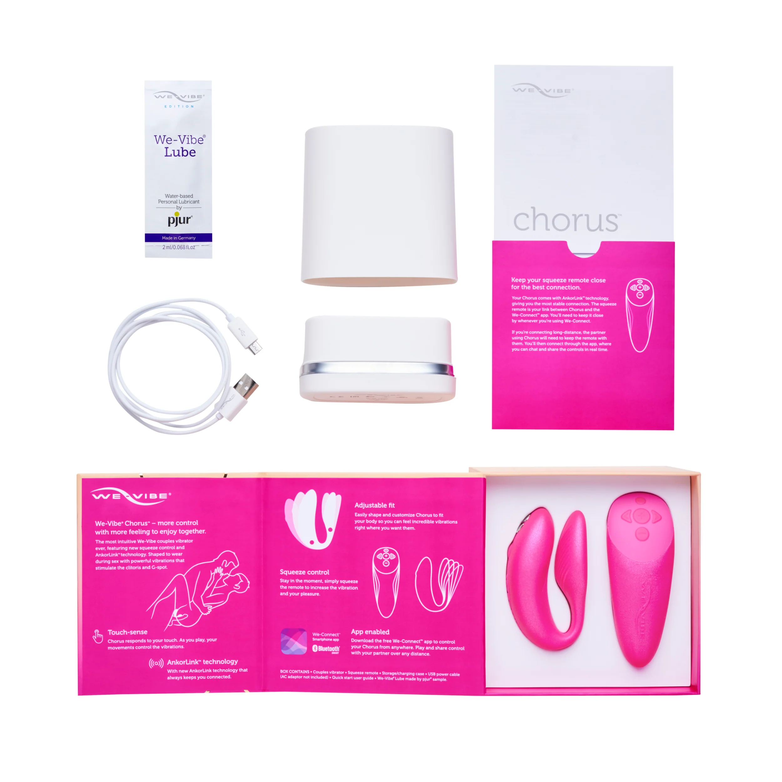 Chorus By We-Vibe Couples Vibrator in Pink - Image 7