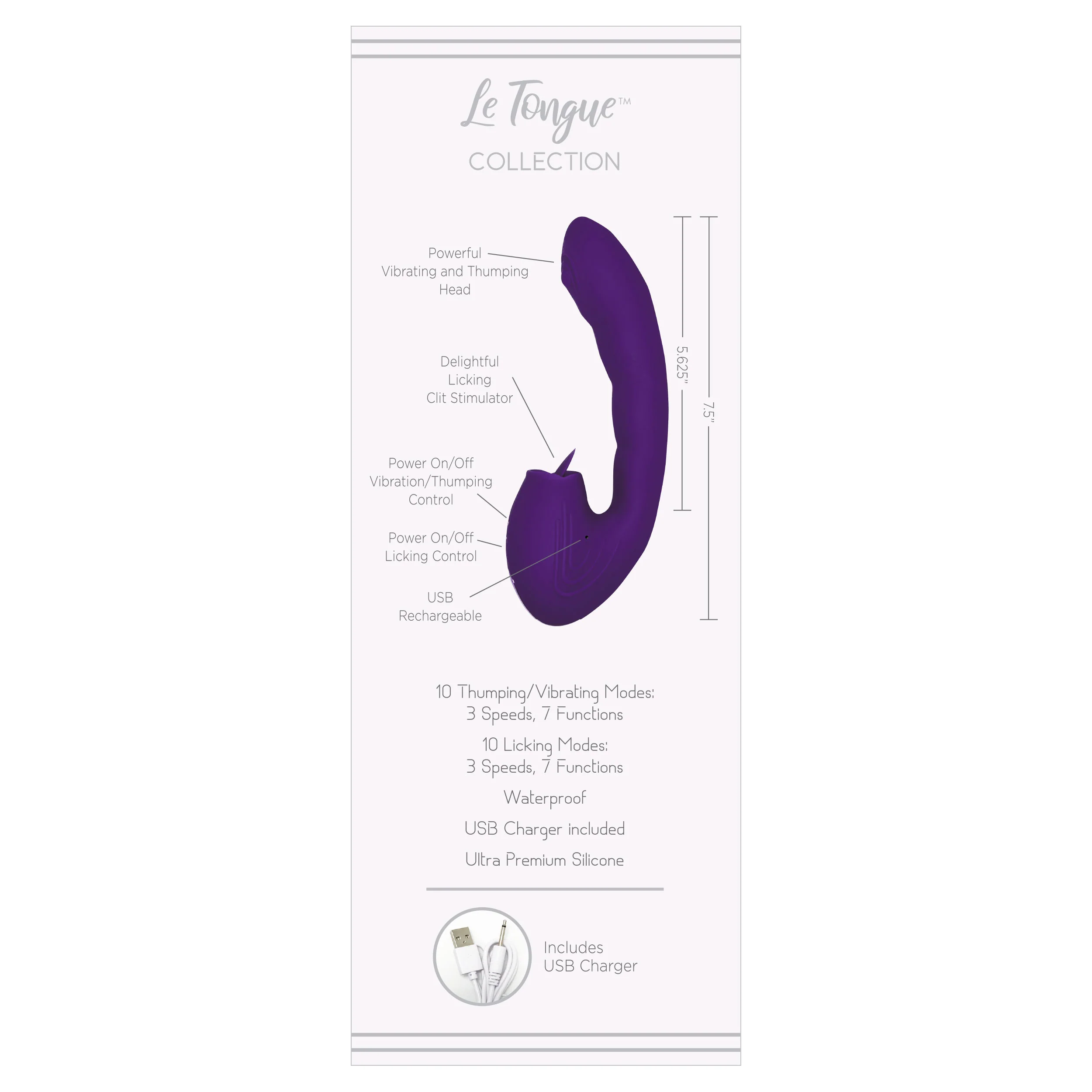 Cogner Licking Thumping Vibrator by Le Tongue in Purple - Image 4