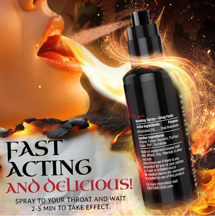 Creature Cocks Cinnamon Flavored Deep Throat Numbing Spray - 2 oz - Image 7