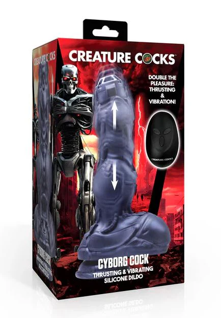 Creature Cocks Cyborg Cock Thrusting & Vibrating Silicone Dildo - Image 2