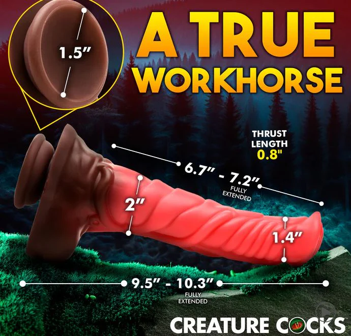 Creature Cocks Deluxe Centaur Thrusting & Vibrating Silicone Dildo - Image 3