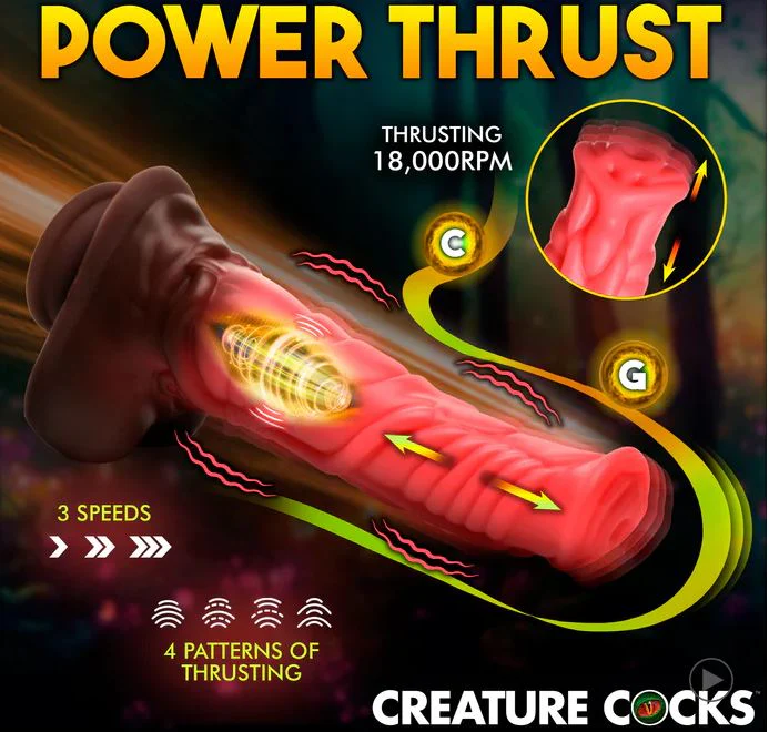 Creature Cocks Deluxe Centaur Thrusting & Vibrating Silicone Dildo - Image 4