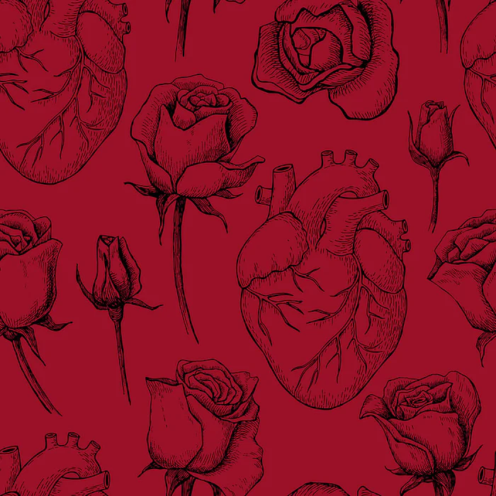 Crotchless Panty Harness in Red Hearts & Roses - Image 3