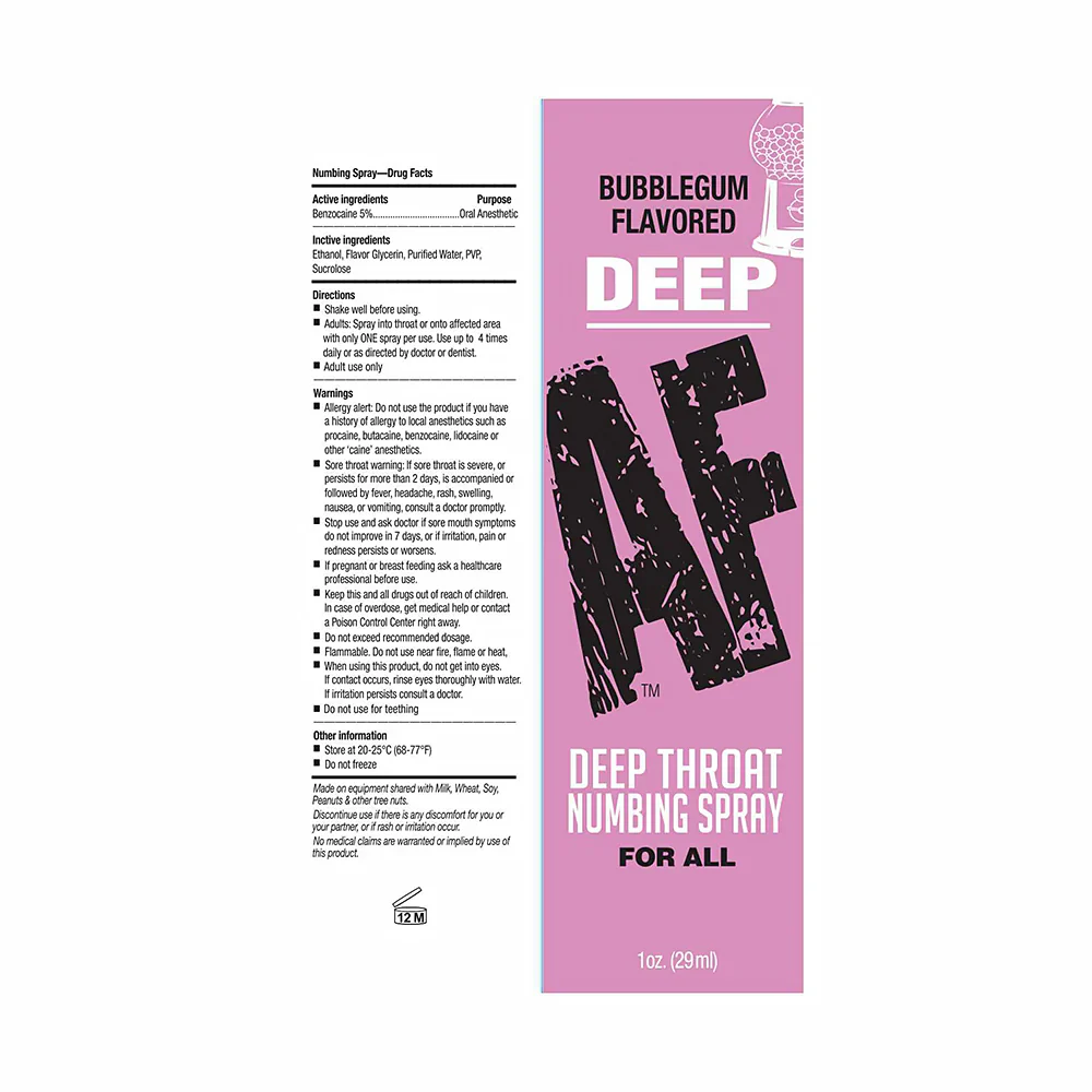 Deep AF Deep Throat Numbing Spray 1oz - Bubblegum - Image 2