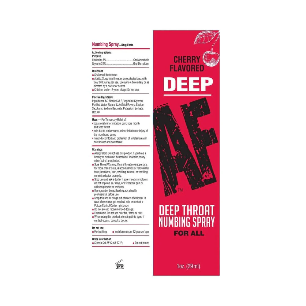 Deep AF Deep Throat Numbing Spray 1oz - Cherry - Image 2