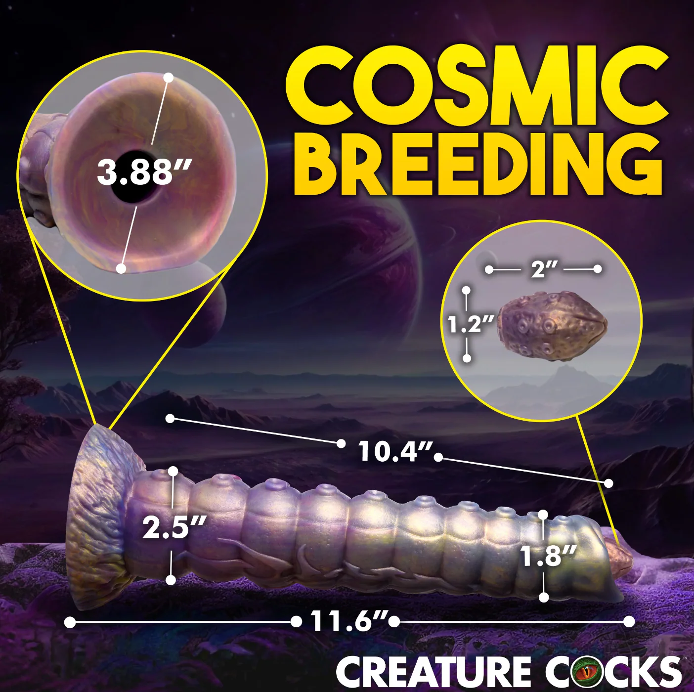 THE DEEP INVADER TENTACLE OVIPOSITOR DILDO w/ EGGS BY CREATURE COCKS - Image 7