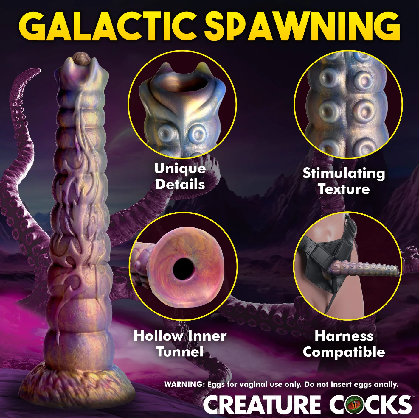 THE DEEP INVADER TENTACLE OVIPOSITOR DILDO w/ EGGS BY CREATURE COCKS - Image 9