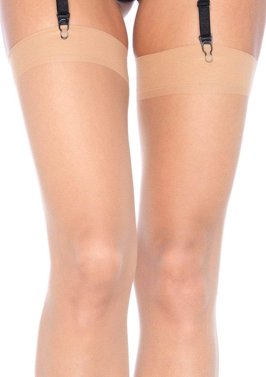 Dex Sheer Thigh High Stockings, Beige, One Size - Image 3