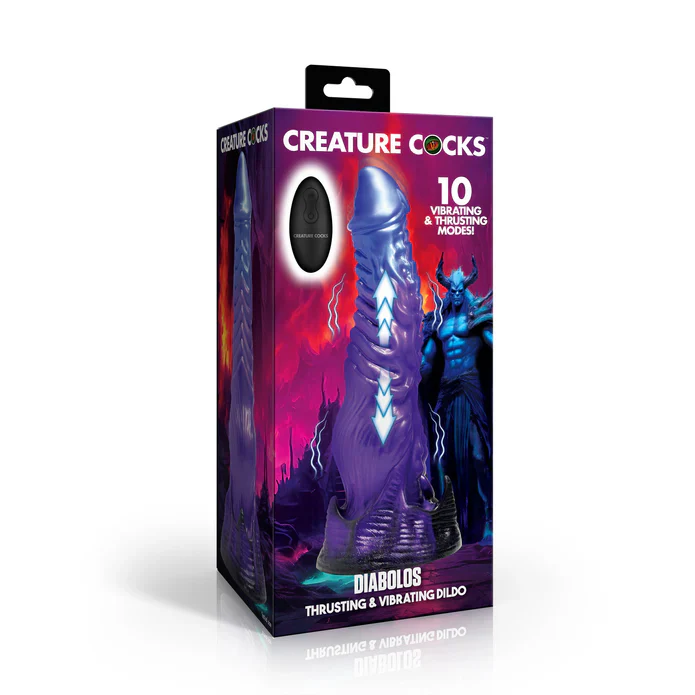 Diabolos Thrusting & Vibrating Silicone Dildo by Creature Cocks - Image 7