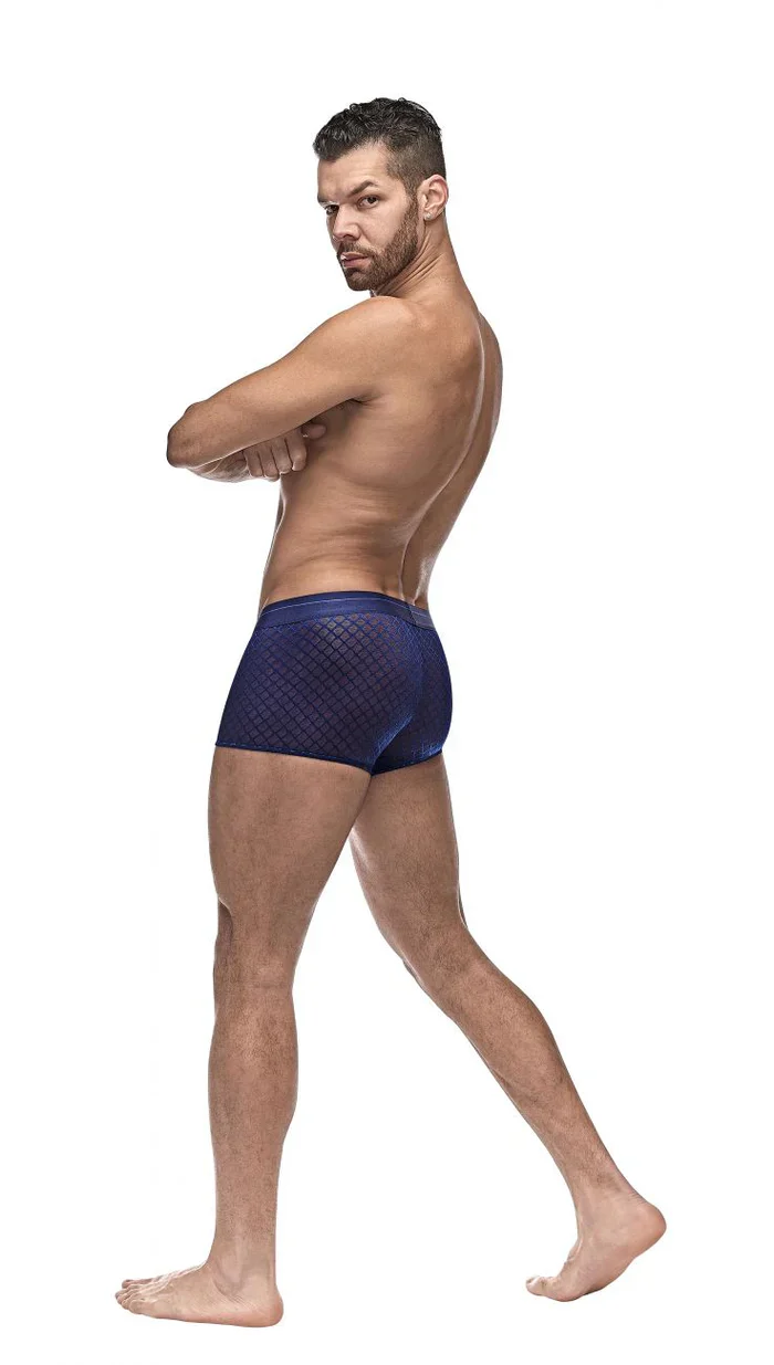 Diamond Mesh Mini Shorts Boxer Briefs, Navy - Image 3