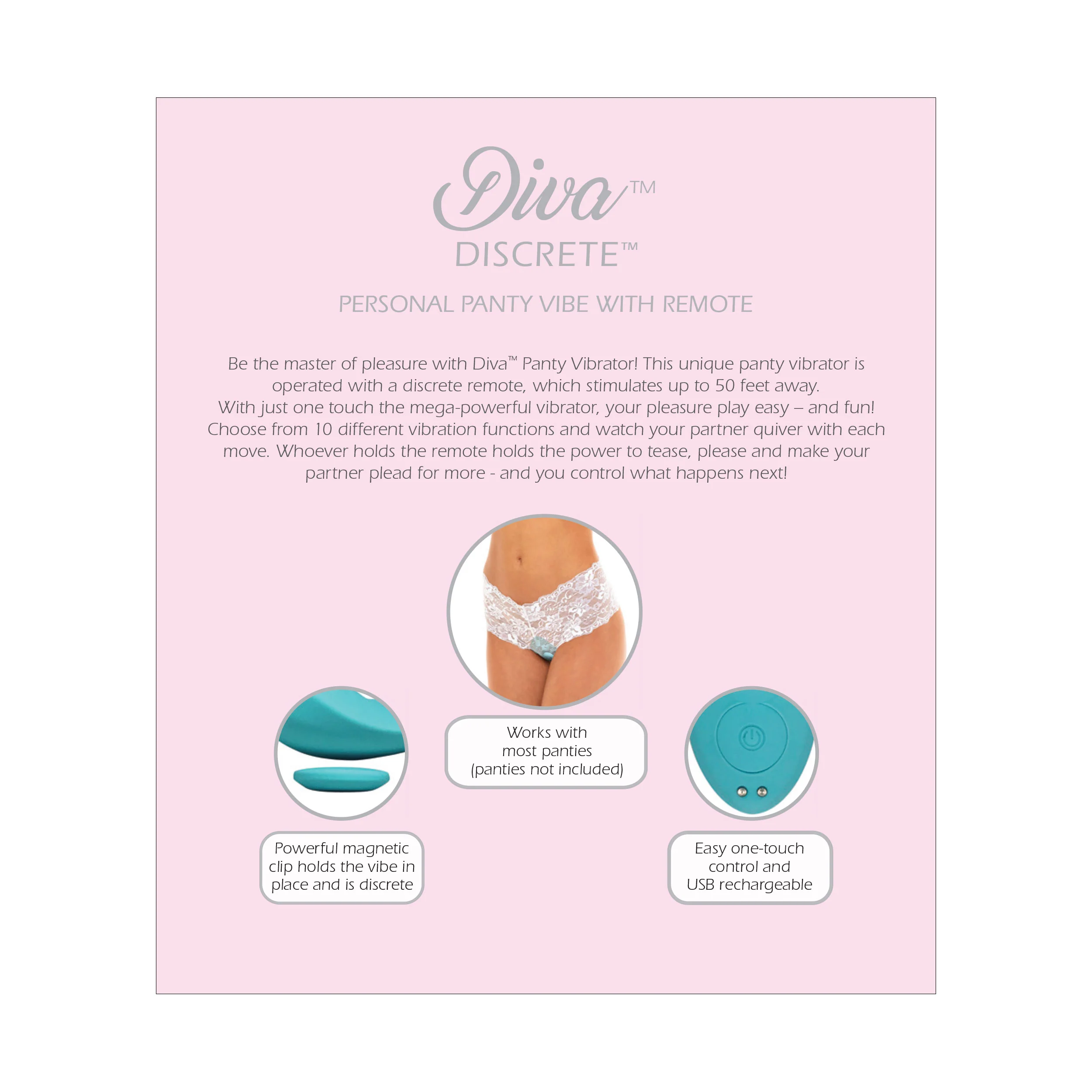 Diva Discrete Teal Panty Vibe - Image 4