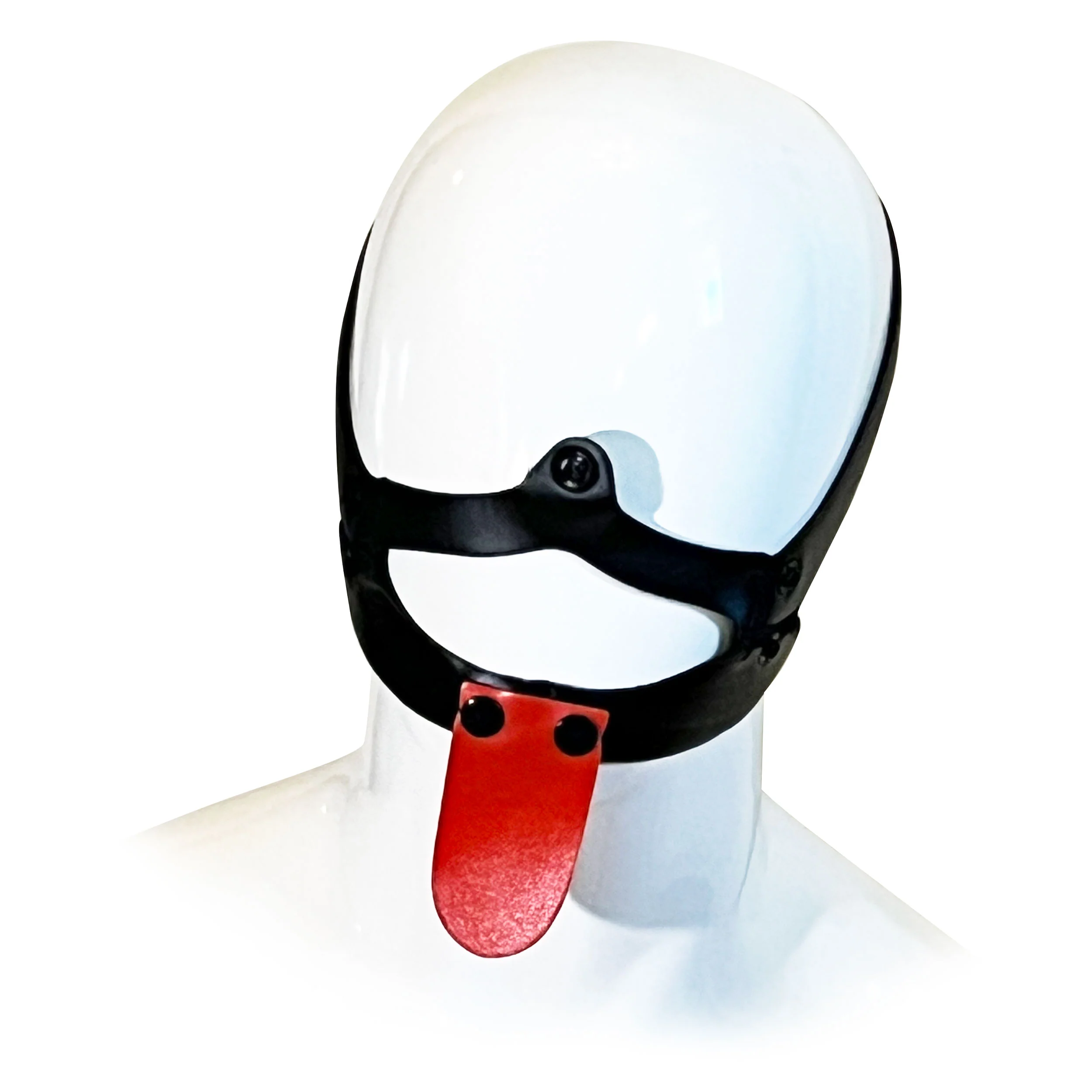 Dog Muzzle Head Harness by Fetish Pleasure Play in Red - Image 3