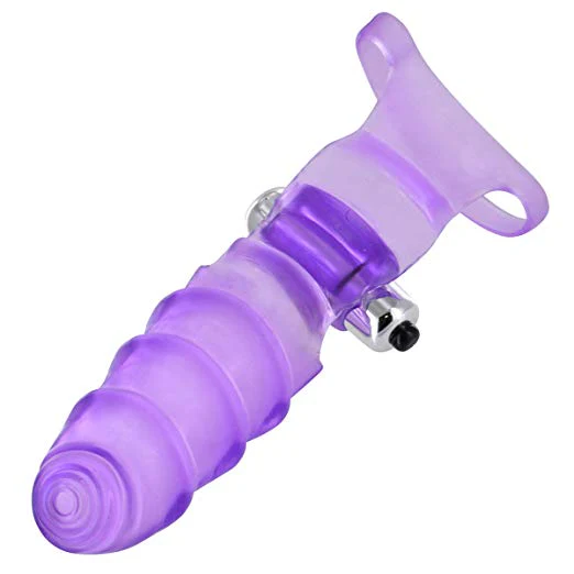 Double Finger Banger Vibrating G-spot Glove - Purple - Image 2