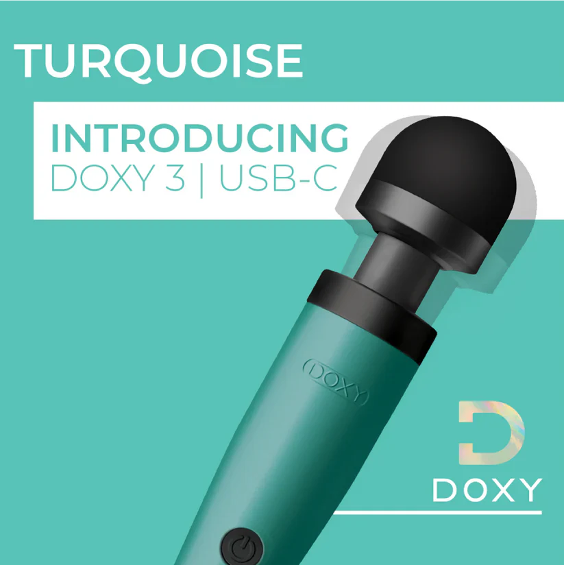 Doxy 3 USB-C Wand Massager, Turquoise - Image 4