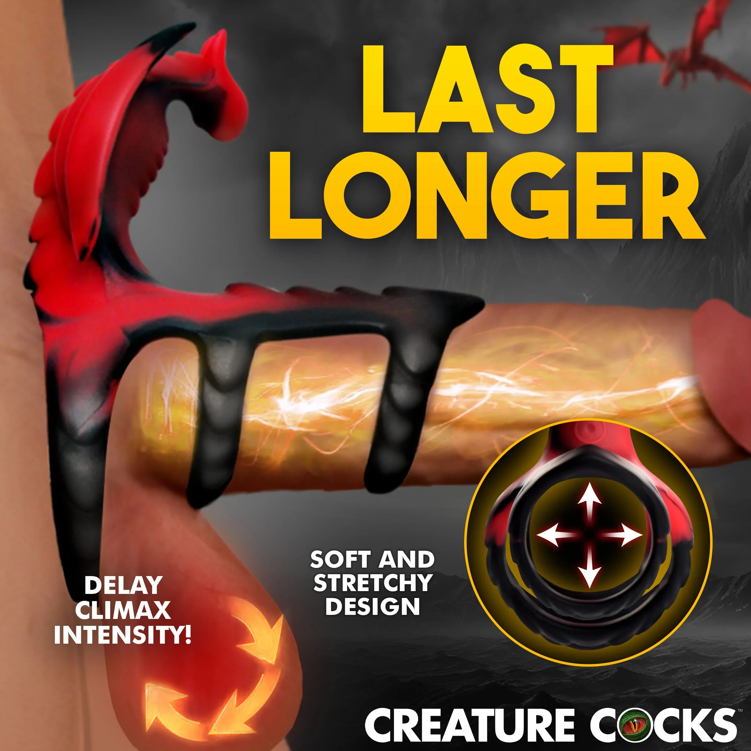 Dragon Vibrating Silicone Cock Ring by Creature Cocks - Image 4