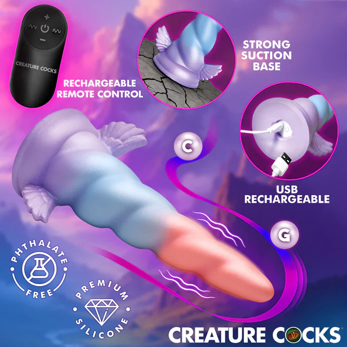 Dream Rider Vibrating Silicone Unicorn Horn Dildo by Creature Cocks - Image 4