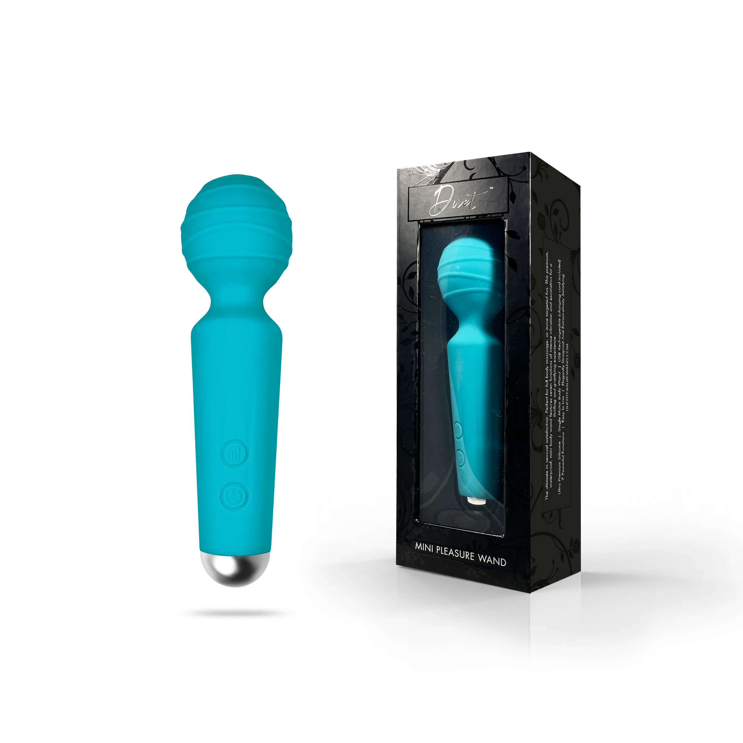 Duet Teal Mini Pleasure Wand Vibrating Massager - Image 6