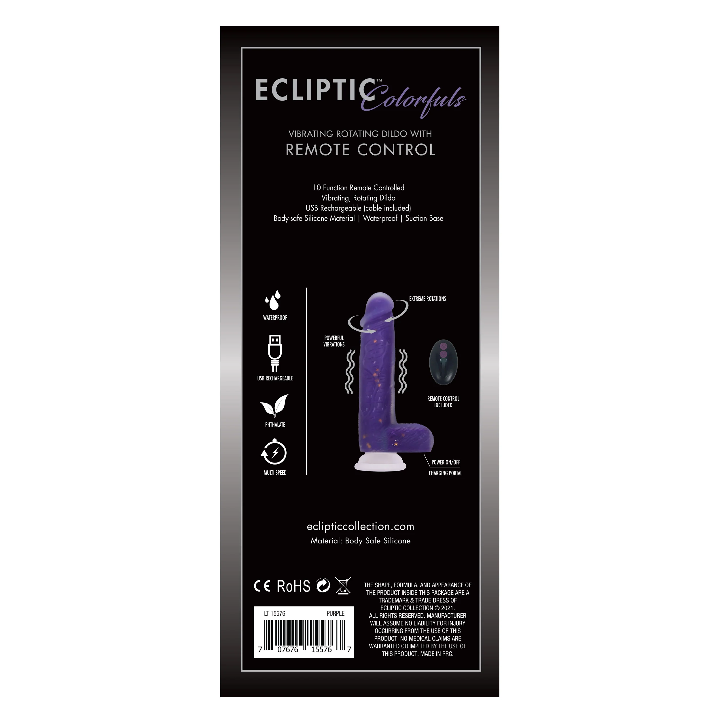 Ecliptic Colorfuls Purple Dildo - Image 3