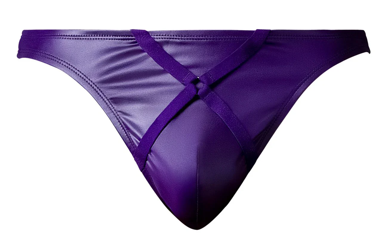 Eggplant Crossover Thong, Purple - Image 4