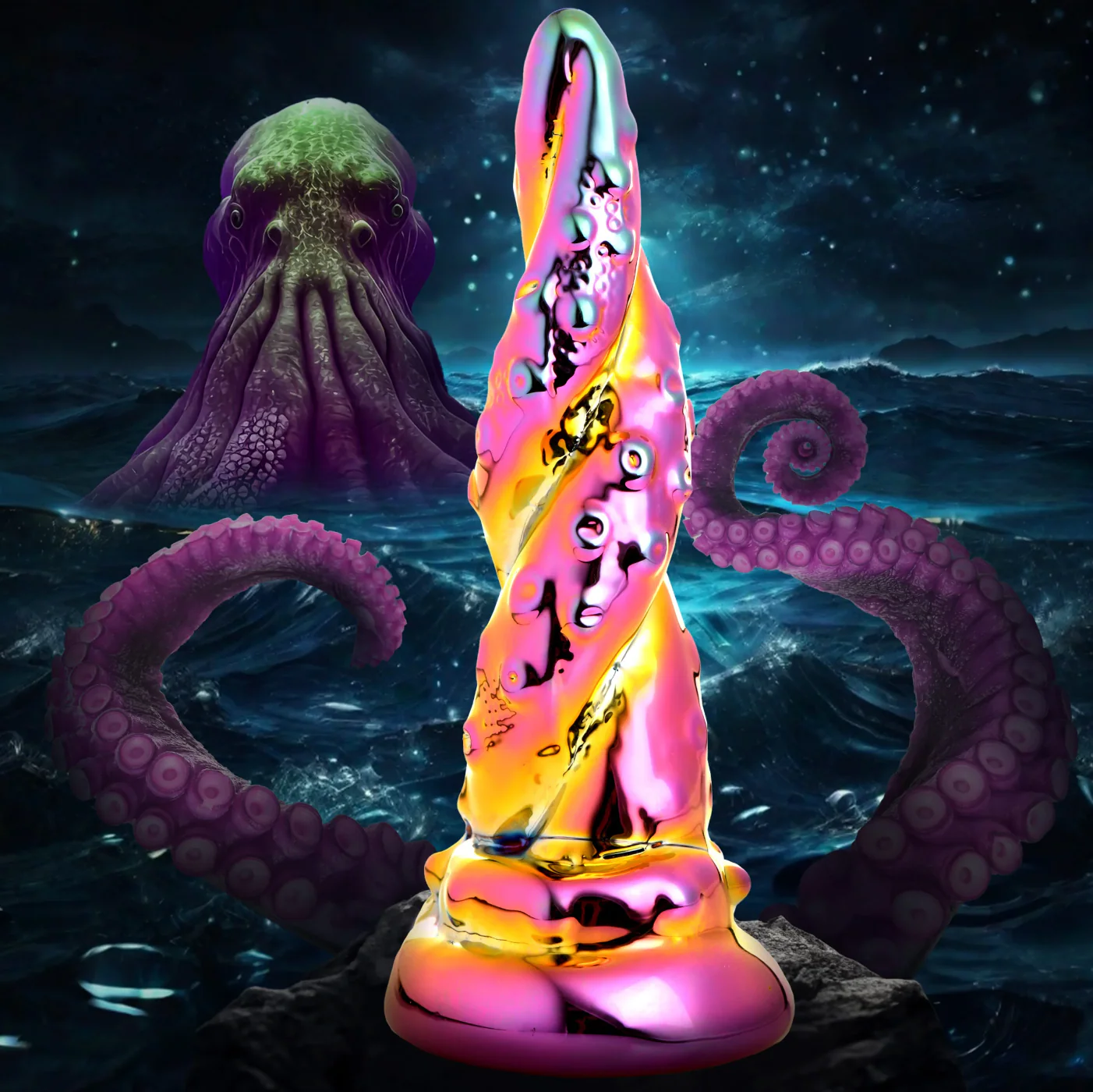 THE ENCHANTRESS RAINBOW GLASS DILDO BY CREATURE COCKS - Image 3