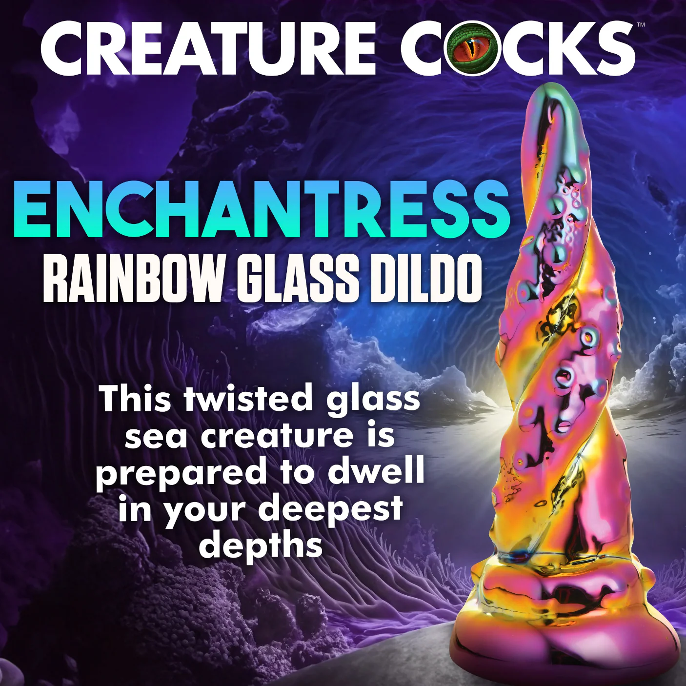 THE ENCHANTRESS RAINBOW GLASS DILDO BY CREATURE COCKS - Image 4