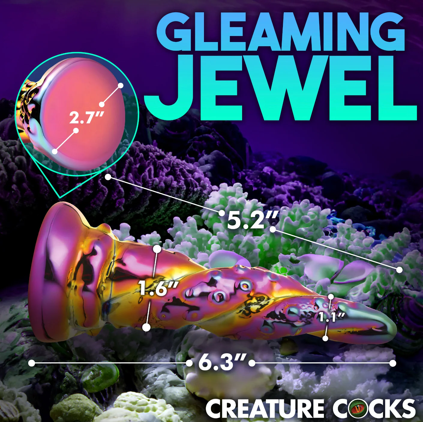 THE ENCHANTRESS RAINBOW GLASS DILDO BY CREATURE COCKS - Image 6