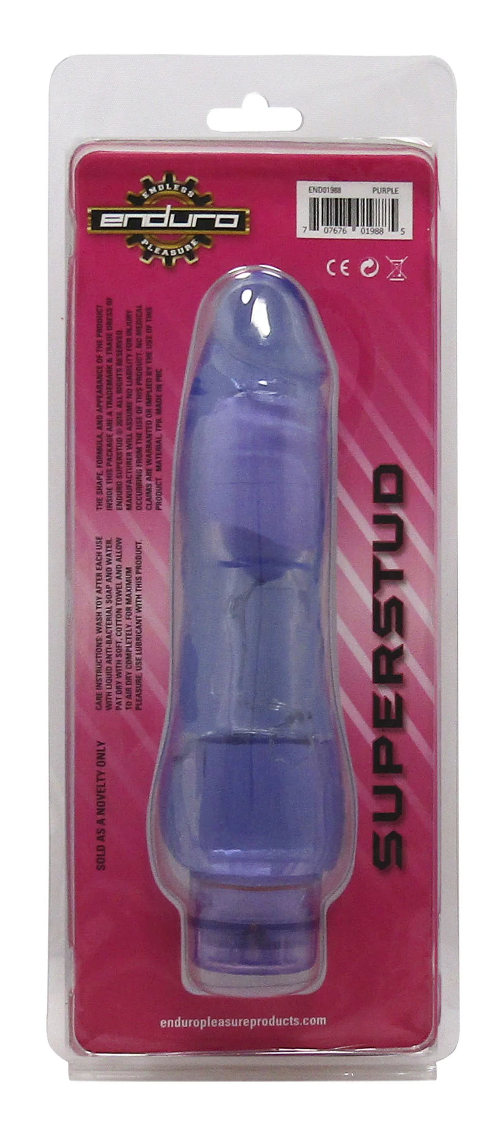 Enduro Vibrating 7.25in Purple Dildo - Image 2