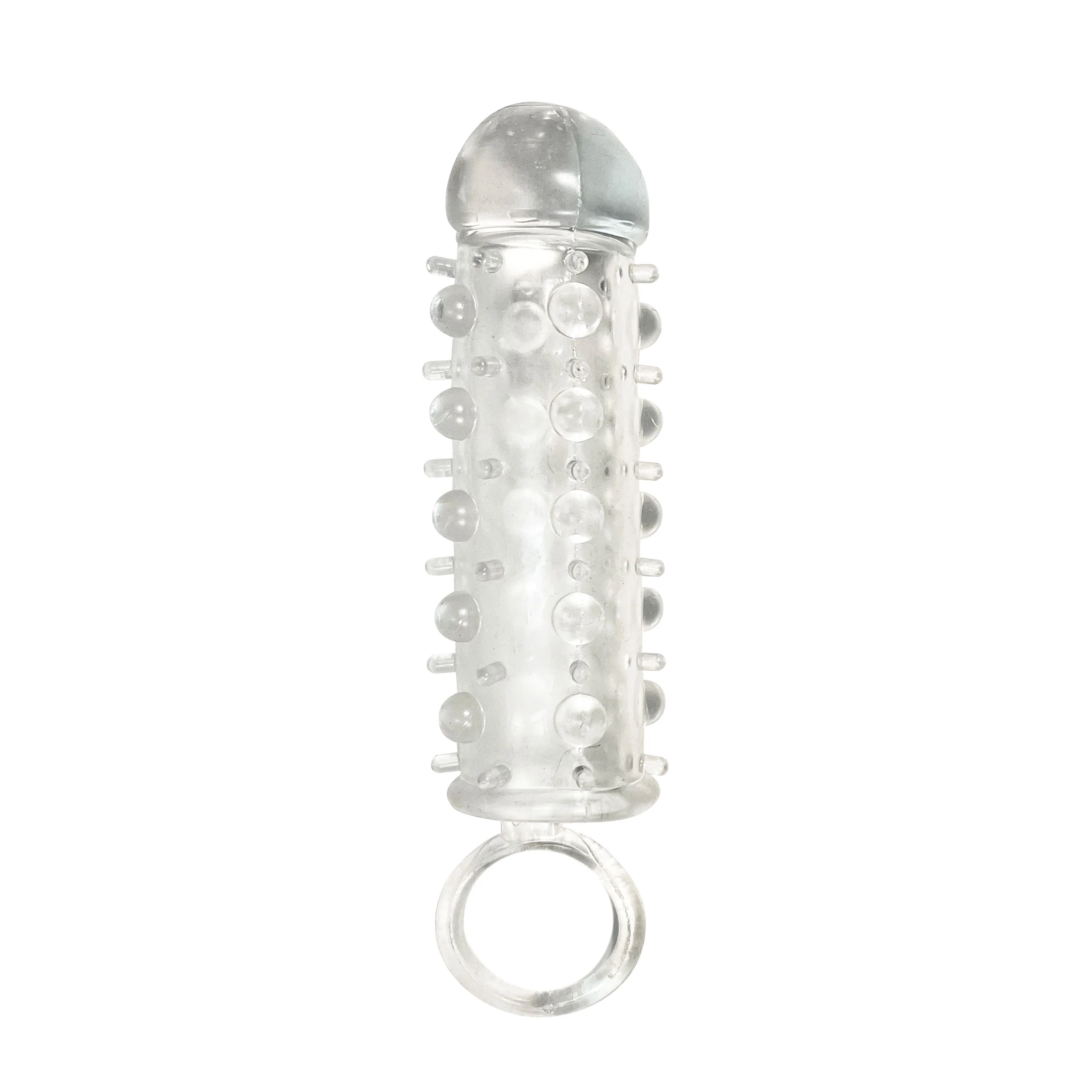 Extension Collection Pleasure Sleeve with Scrotum Support Ring - Clear - Image 2