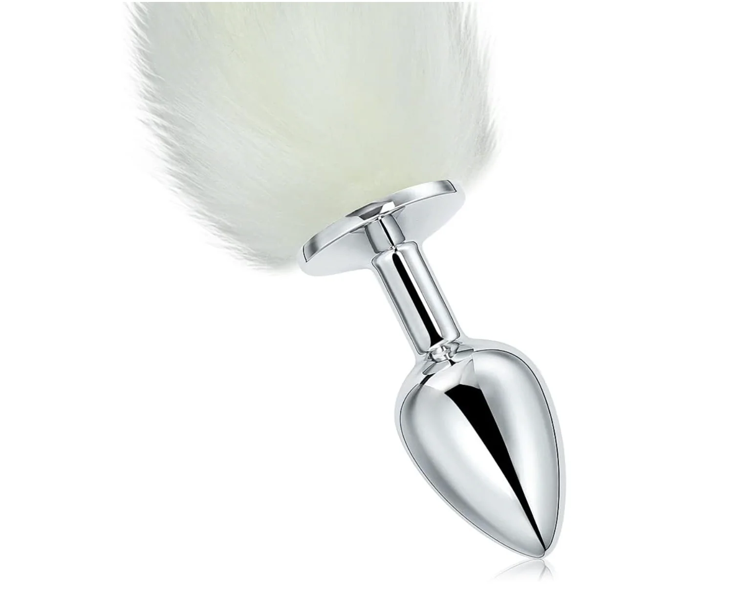 FAUX WHITE FOX TAIL WITH EARS ANAL PLUG SET - Image 3