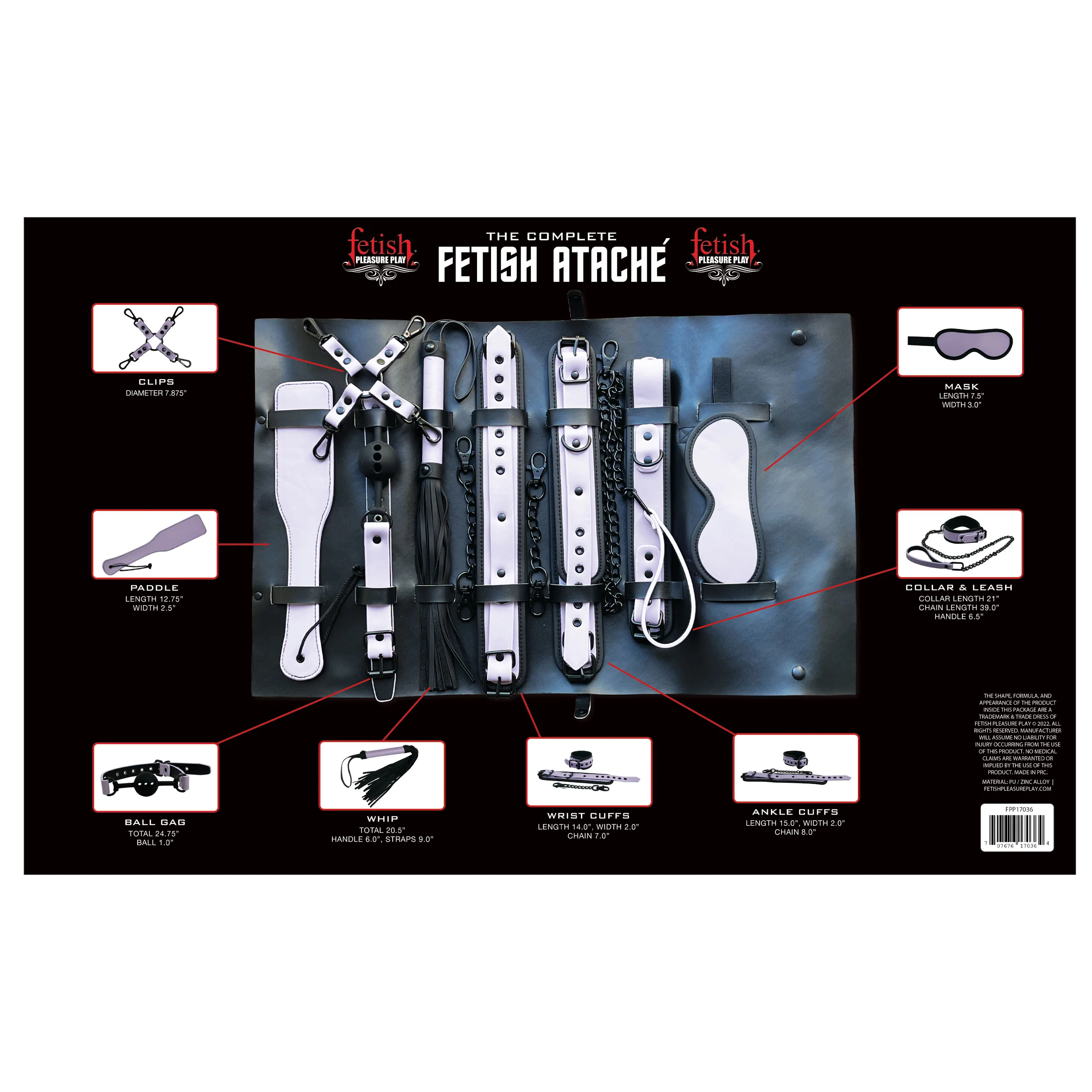 Fetish Pleasure Play Attaché Bondage Kit - Purple - Image 5