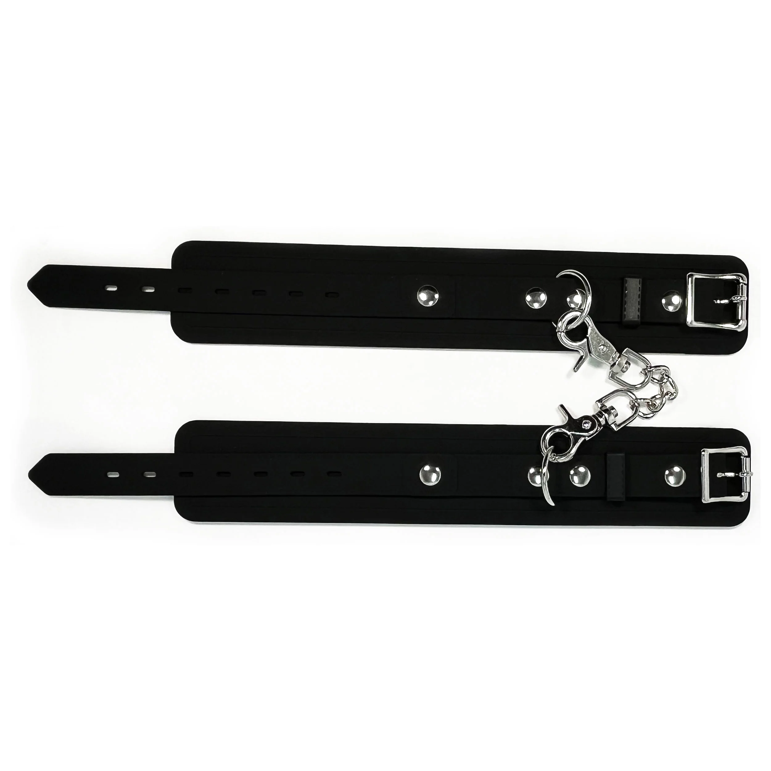 Fetish Pleasure Play Black Silicone Wrist Restraints - Image 3