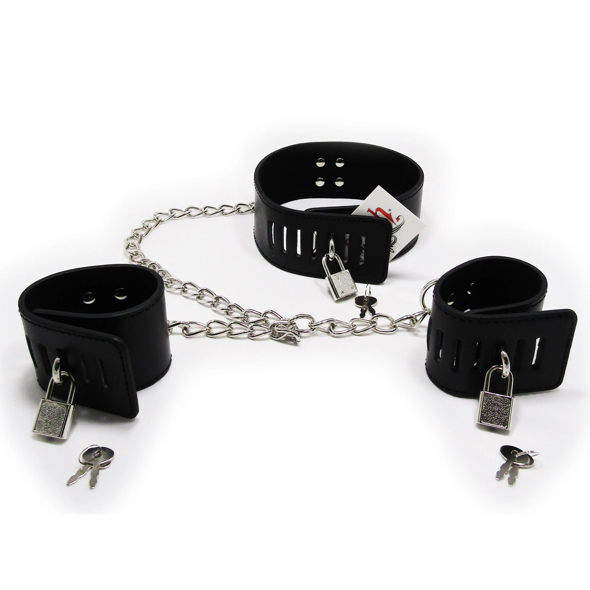 Fetish Pleasure Play Collar w/Wrist Restraints - Image 2