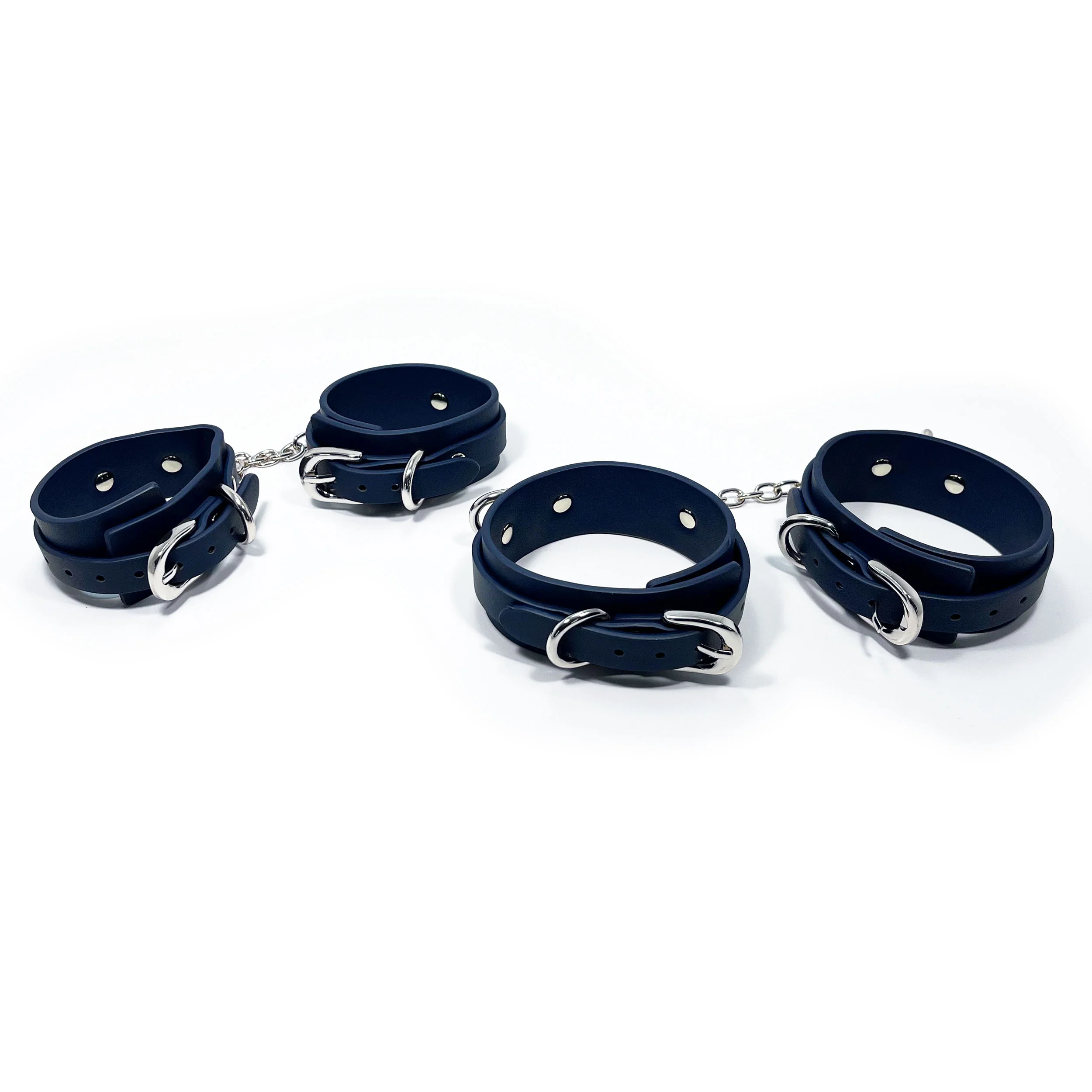 Fetish Pleasure Play Deluxe Leather Bondage Kit - Blue - Image 8