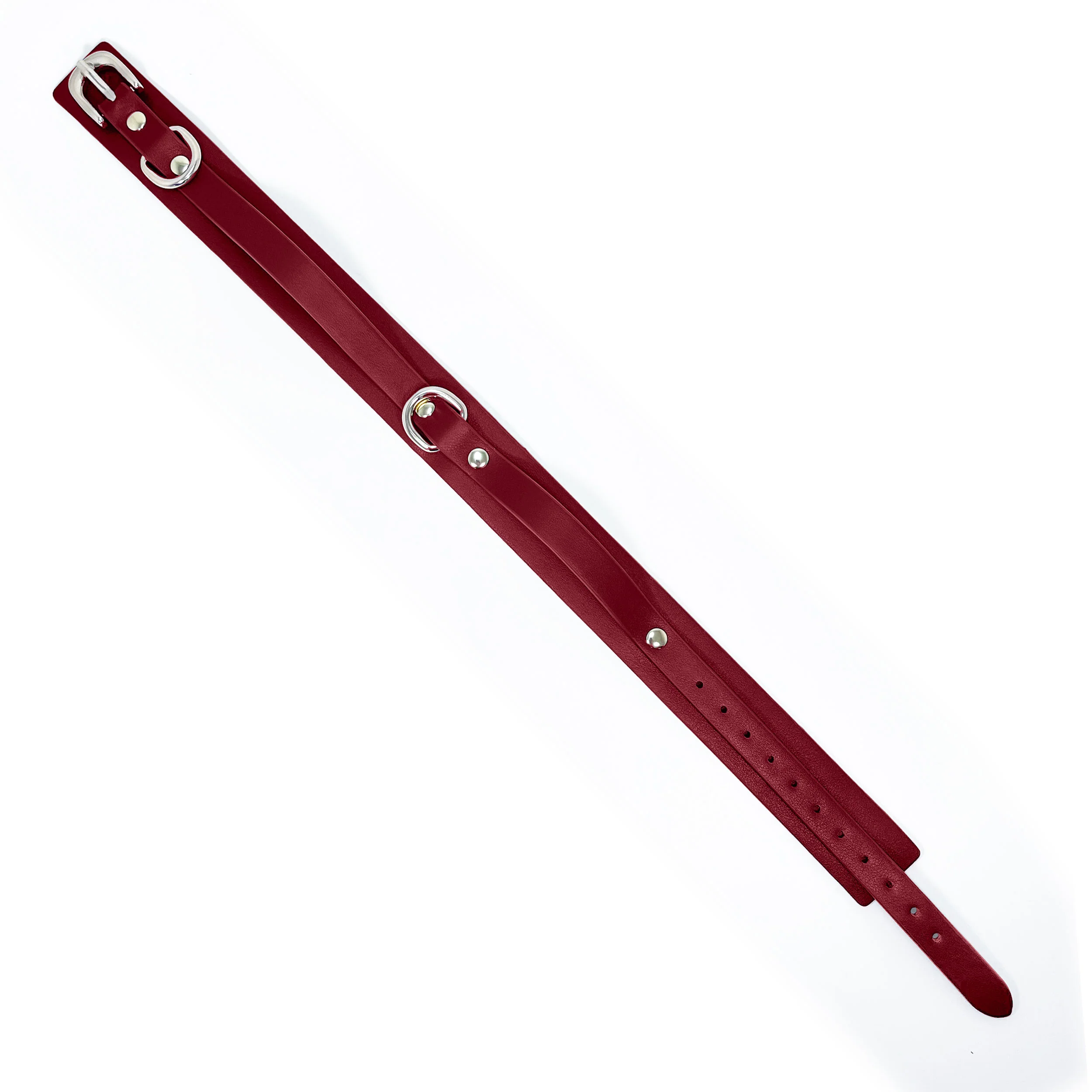 Fetish Pleasure Play Deluxe Leather Bondage Kit - Claret - Image 9