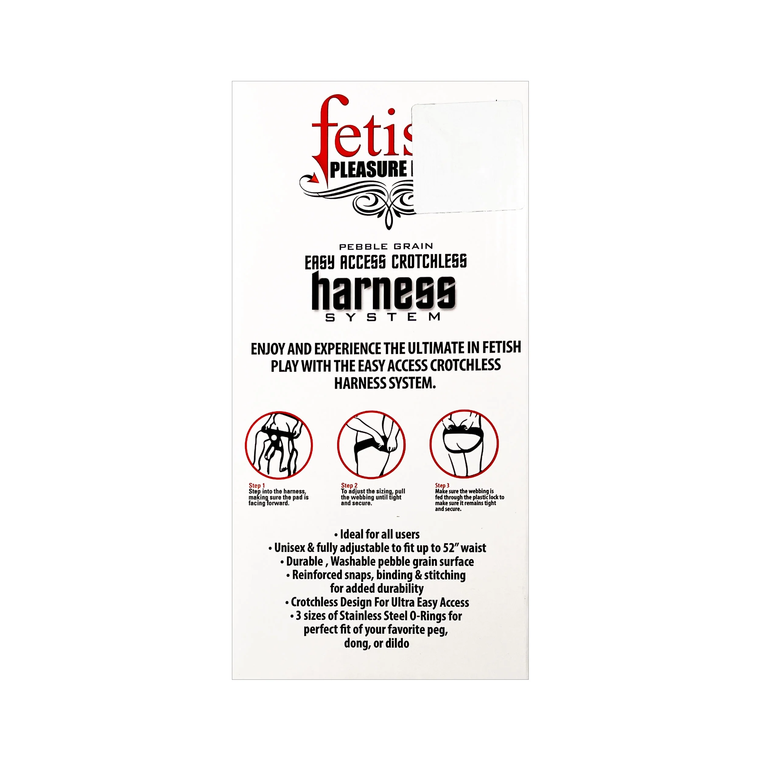 Fetish Pleasure Play Easy Access Crotchless Harness - Image 3