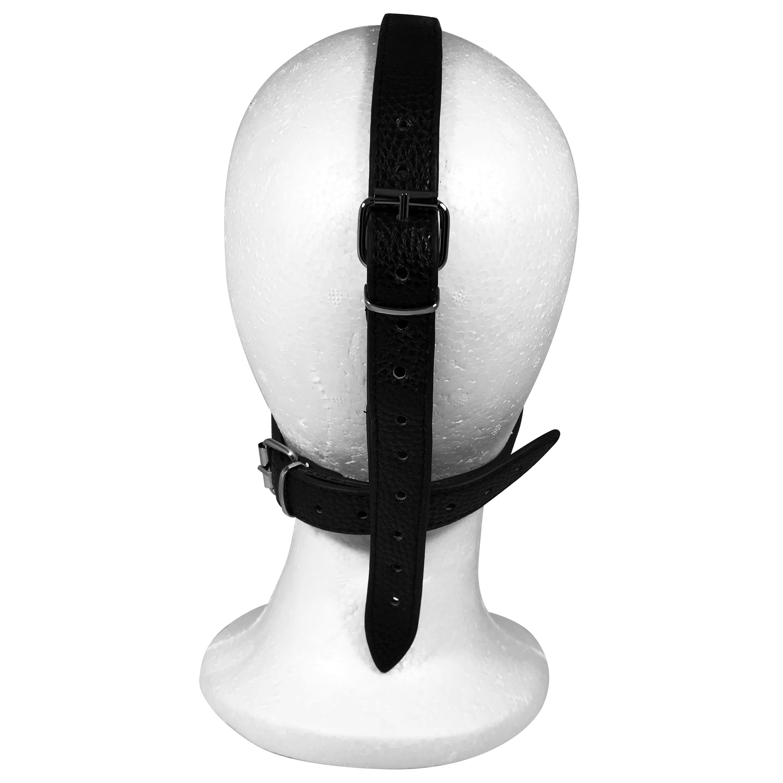 Fetish Pleasure Play Full Head Harness w/Heart Ball Gag - Image 3