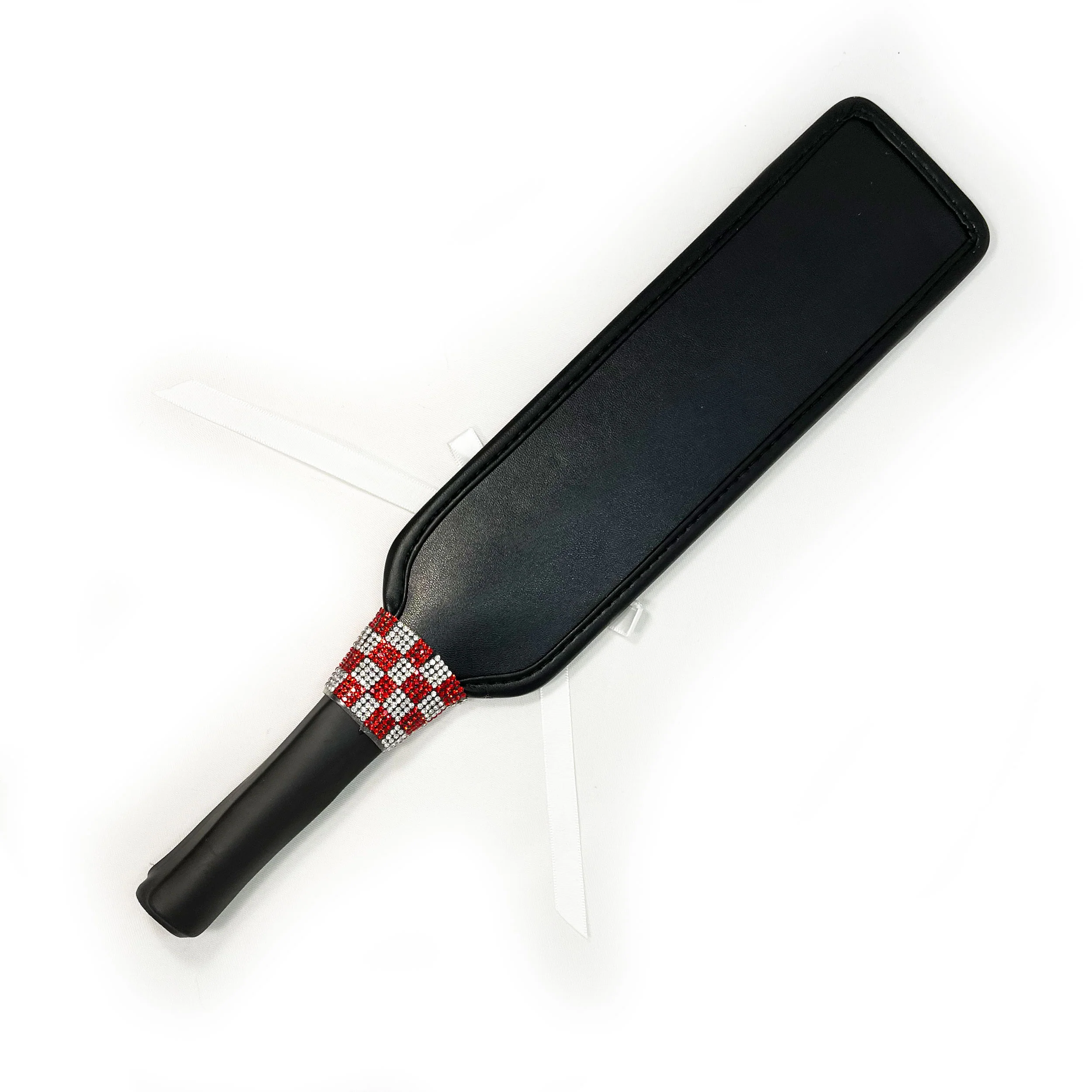 Fetish Pleasure Play Knotted Paddle with White Ribbon - Image 2