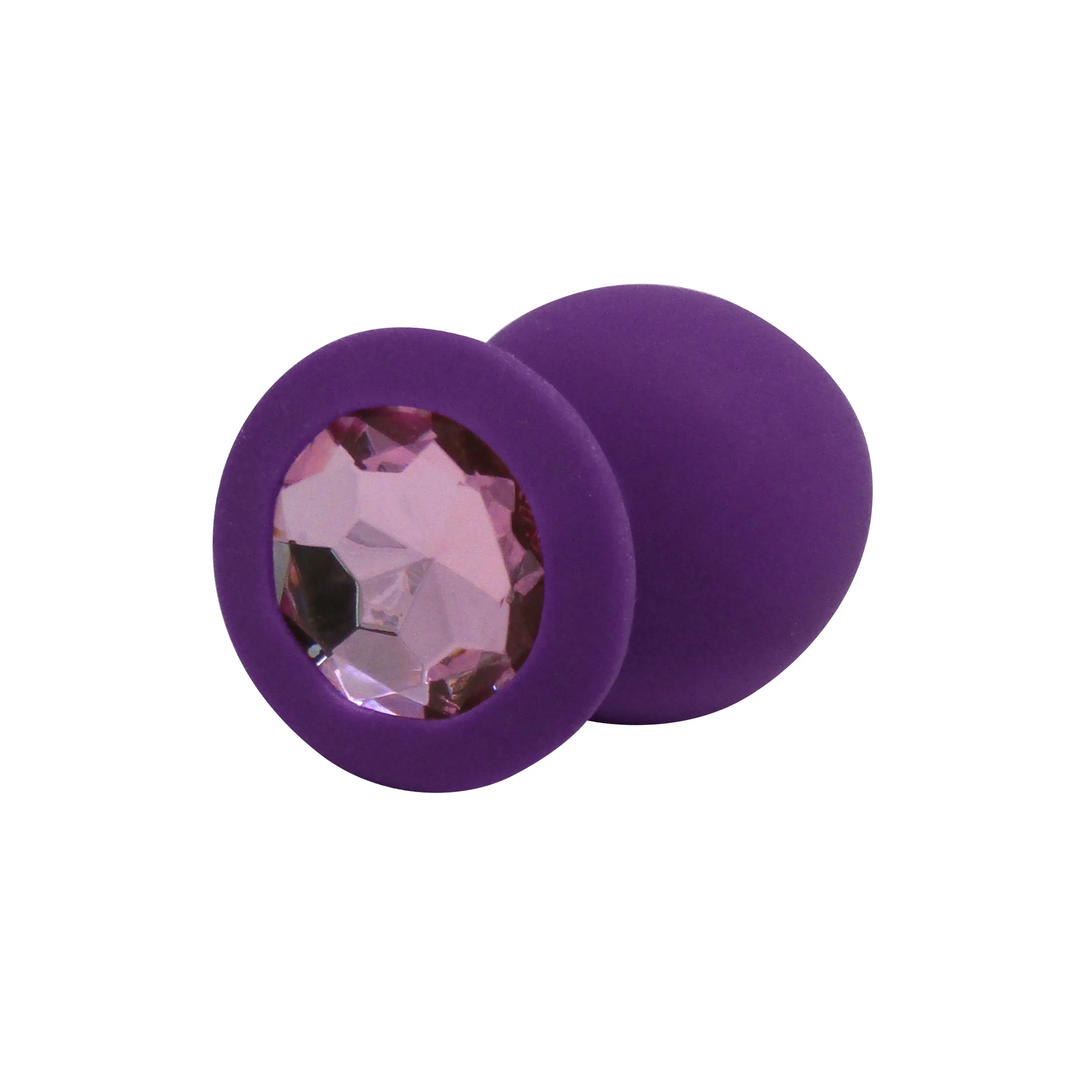Fetish Pleasure Play Large Purple Silicone Pink Jewel Butt Plug