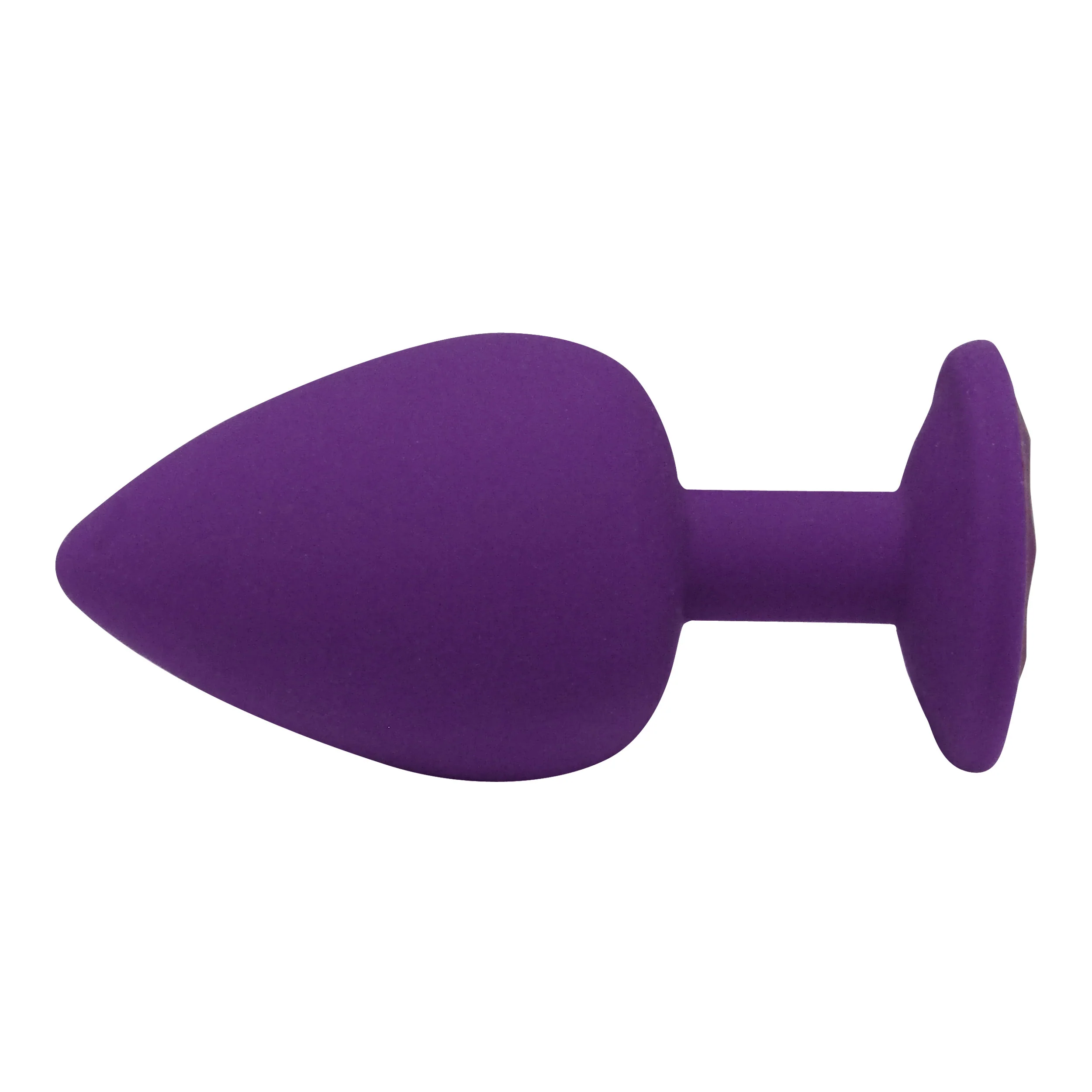 Fetish Pleasure Play Large Purple Silicone Pink Jewel Butt Plug - Image 2