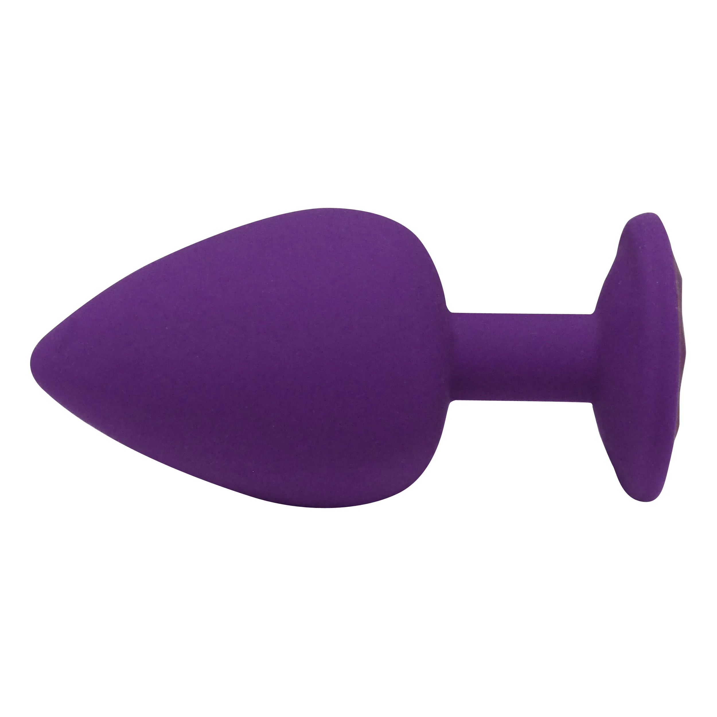 Fetish Pleasure Play Large Purple Silicone Red Jewel Butt Plug - Image 2