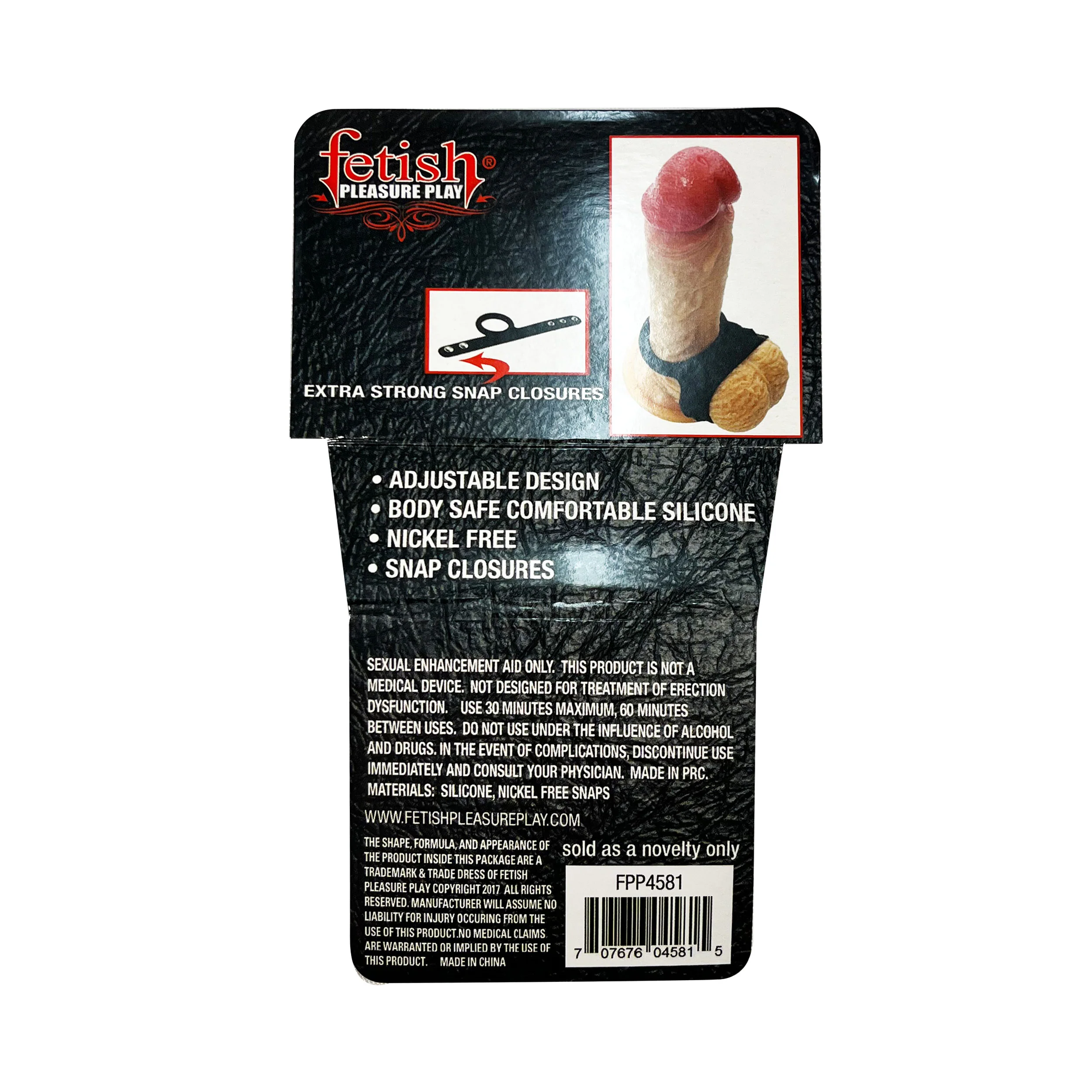 Fetish Pleasure Play Large Snap Ring w/Scrotum Support - Image 4