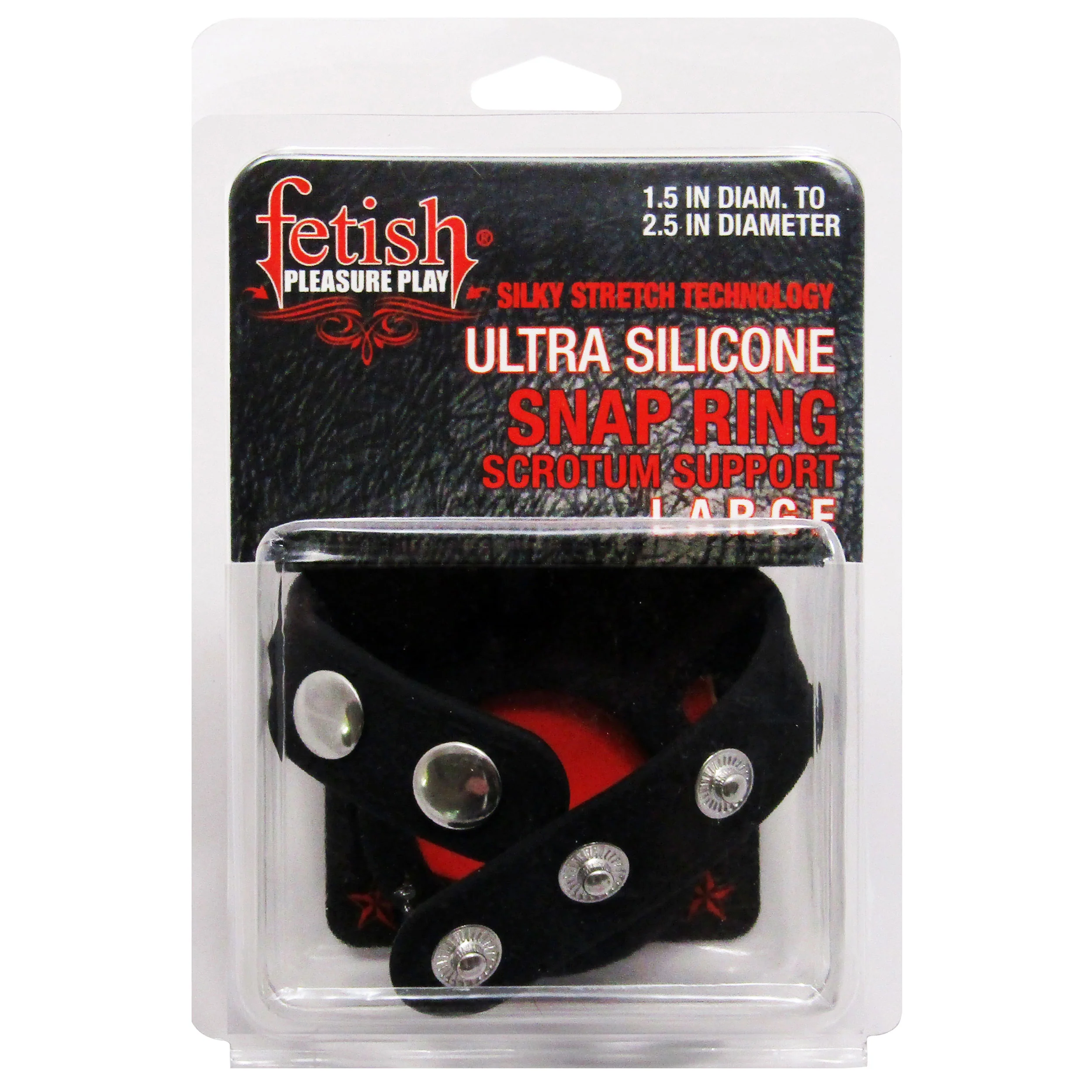 Fetish Pleasure Play Large Snap Ring w/Scrotum Support - Image 6