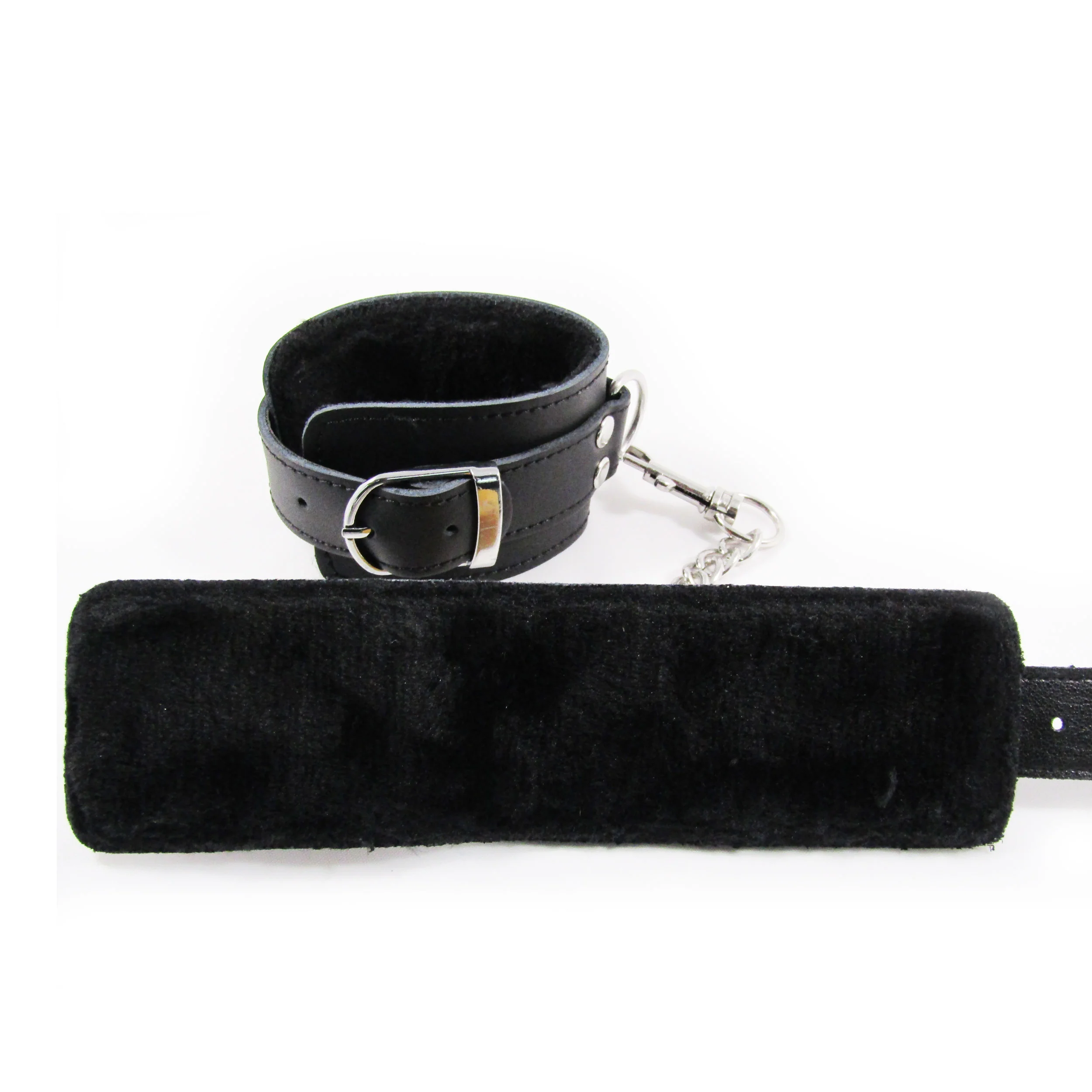 Fetish Pleasure Play Leather Cuffs - Black - Image 2