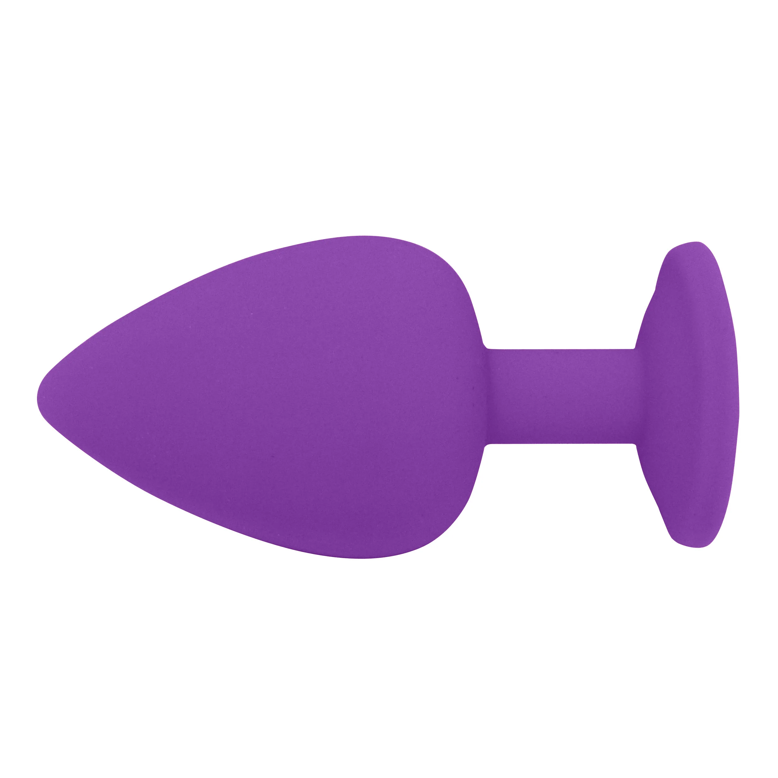 Fetish Pleasure Play Medium Purple Silicone Blue Jewel Butt Plug - Image 2