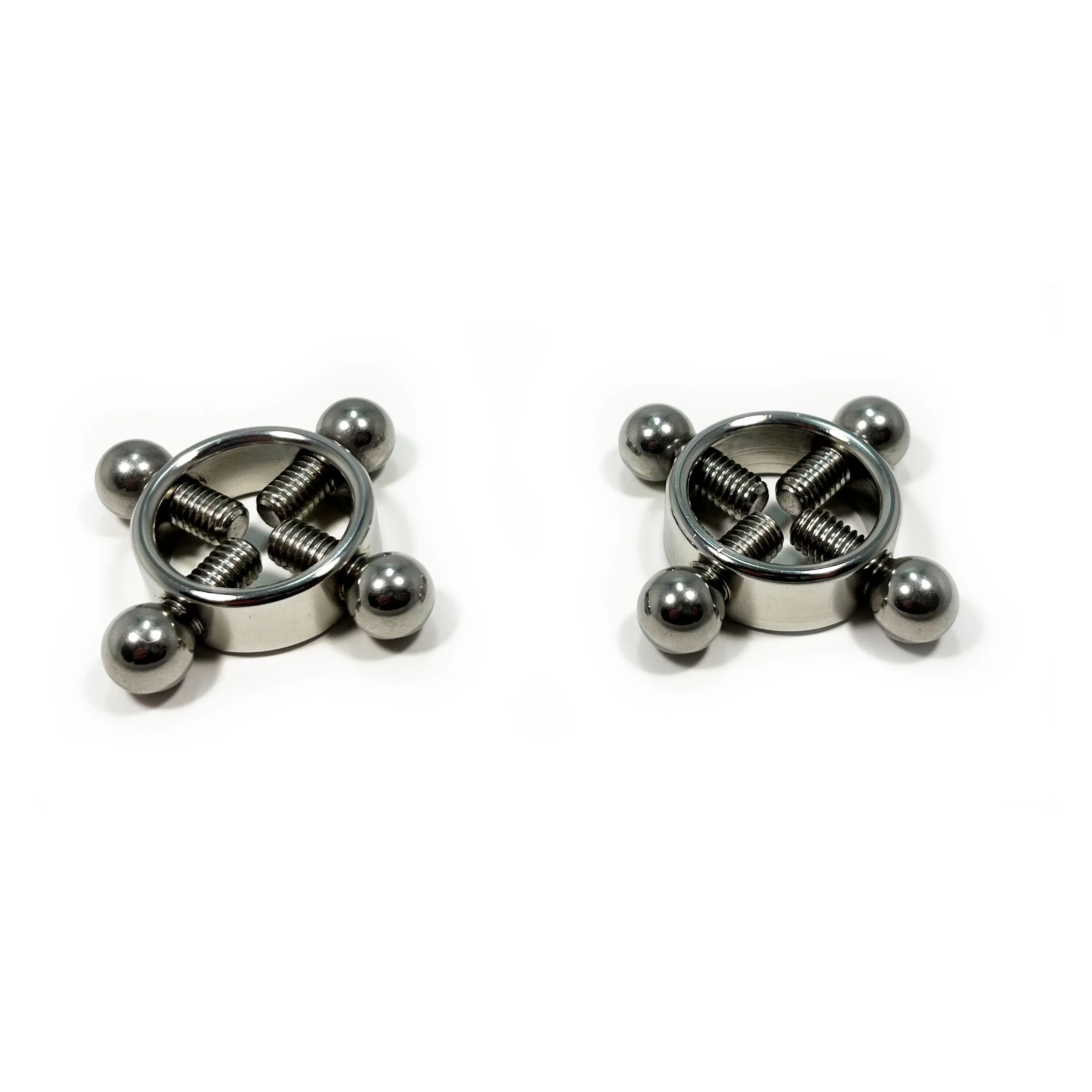 Fetish Pleasure Play Nipple Clamp Cross Shaped - Silver - Image 2