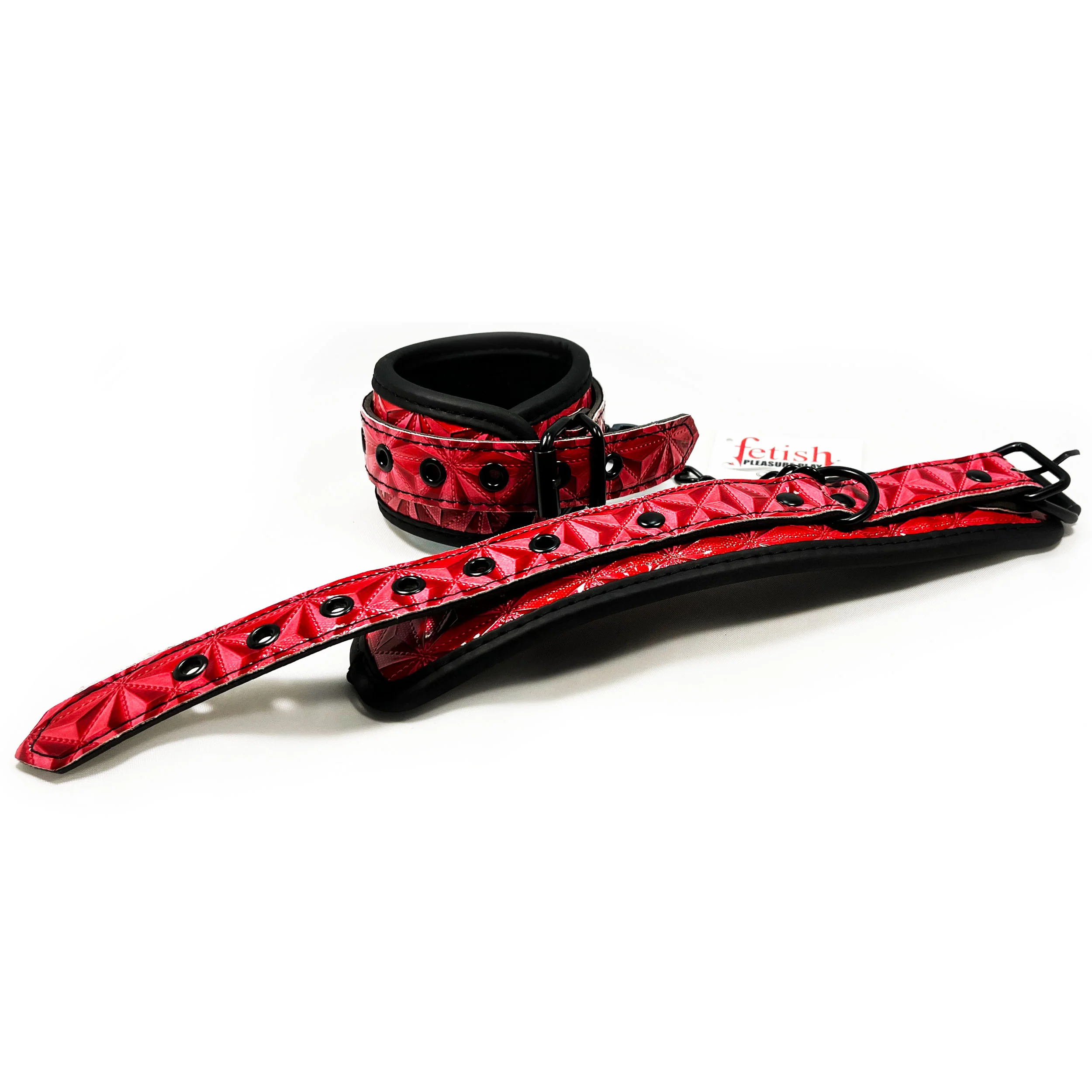 Fetish Pleasure Play Passionate Pink Wrist Cuffs - Image 2